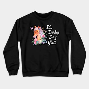 Horse Hat Funny Kentucky It's Derby Day Y'all Crewneck Sweatshirt